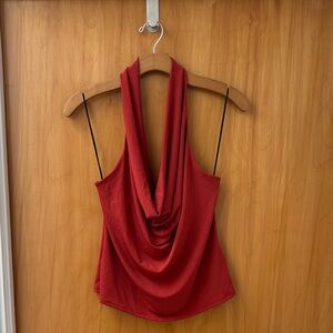 Urban Outfitters Silence + Noise Vibrant Red Draped Top